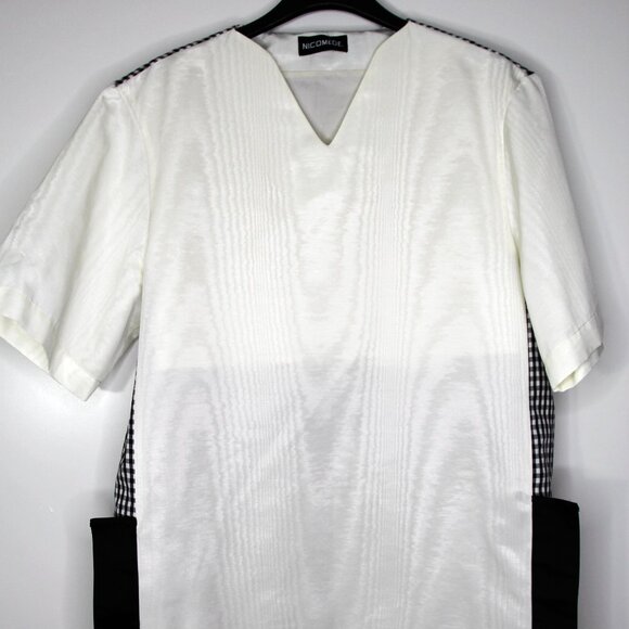 BNWT SS20 NICOMEDE EPISODE 1 GINGHAM MOIRE STRETCH TSHIRT L - Picture 2 of 12